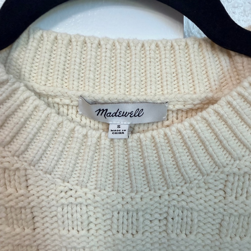 NWOT Madewell Cream Knit Sweater Size Small - Picture 3 of 16